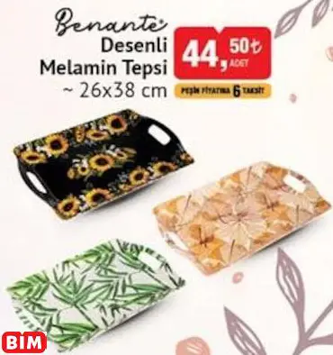 BENANTE DESENLİ MELAMİN TEPSİ